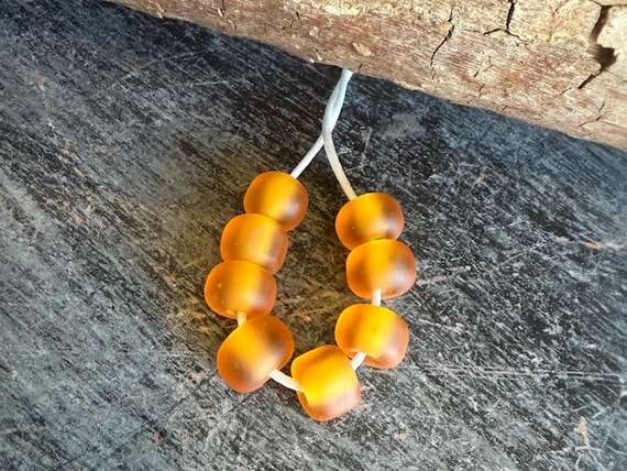 Light Topaz Beads For Jewelry Making, Small Beads For Earrings, Lampwork Spacer Glass Beads For Jewelry Supply, Handmade Beads For Bracelets