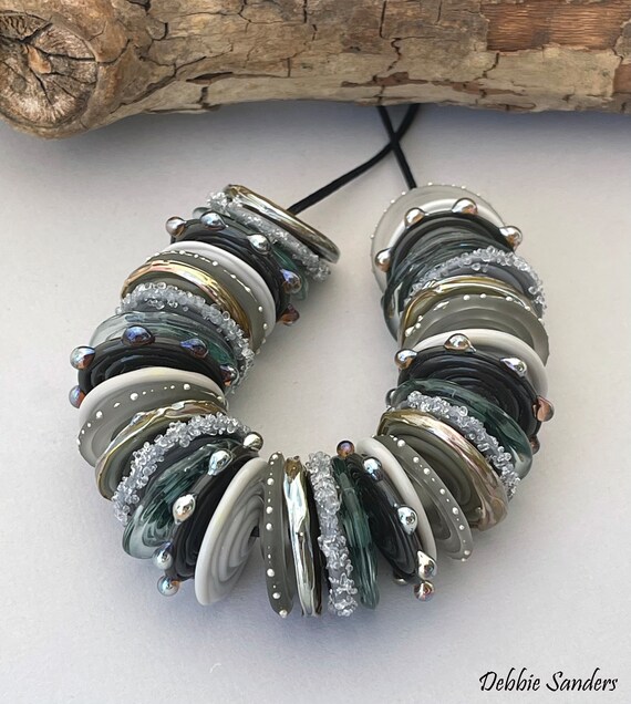 Buy Grey Beads for Jewelry Making, Lampwork Glass Beads for