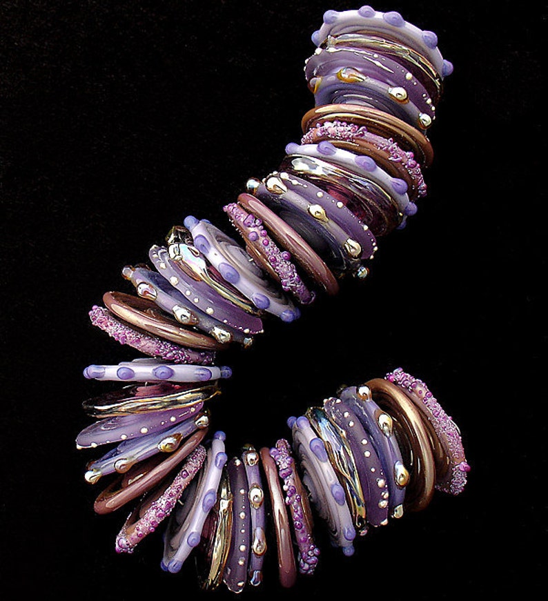Purple Disc Lampwork Beads for Jewelry Sets Glass Beads Etsy