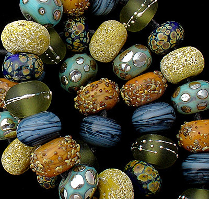 Lampwork Beads For Jewelry Making, Glass Beads Statement Necklace, Handmade Beads For Jewelry Sets, Jewelry Supplies For Earrings, Colorful image 1