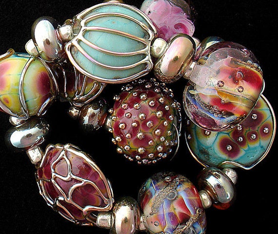 Patterned Beads for Jewelry Supplies, Lampwork Beads for Jewelry