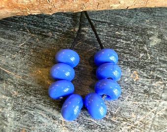 Periwinkle Spacer Lampwork Beads For Jewelry Making, Small Beads For Earrings, Glass Beads For Jewelry Supply, Handmade Beads For Bracelets
