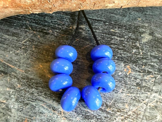 Periwinkle Spacer Lampwork Beads For Jewelry Making, Small Beads For Earrings, Glass Beads For Jewelry Supply, Handmade Beads For Bracelets