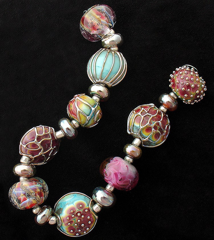 Patterned Beads For Jewelry Supplies, Lampwork Beads For Jewelry Sets