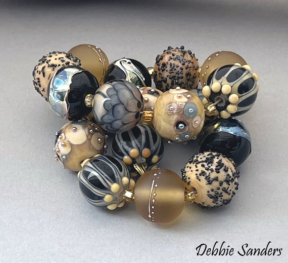 Handmade Lampwork Beads For Jewelry Supplies For Statement Necklace Bead Supplies Organic Beads Artisan Beads Unusual Beads Debbie Sanders