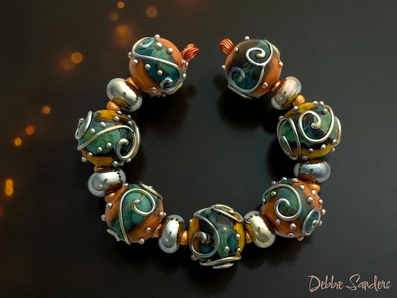 Handmade Glass Beads For Jewelry Making, Lampwork Beads For Necklace, Boho Beads For Jewelry Supplies, Beading Supplies, 16 mm Beads