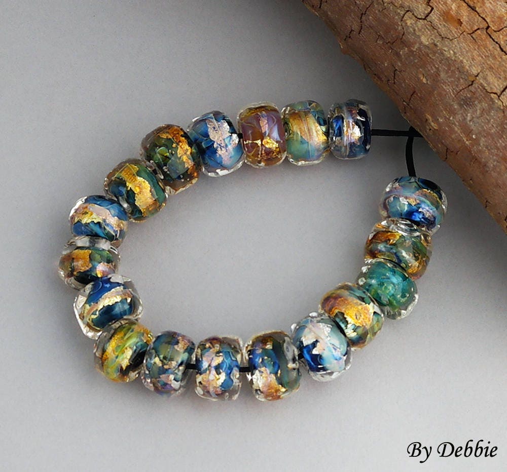 Lampwork Beads Glass Beads Jewelry Set Organic Beads Beaded Bracelet