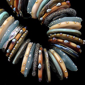 Perline Boho per la creazione di gioielli, perline a disco fatte a mano in vetro di Murano per braccialetti, perline uniche, materiali per l'artigianato, Debbie Sanders, artista SRA