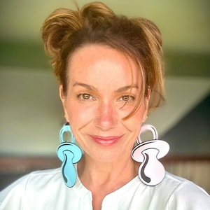 BIG customized event Earrings! Baby shower? Gender Reveal? Pregnancy announcement? Celebrate in your pacifier earrings! Standout & Go BIG!