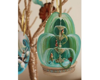 Mermaid Fountain Decorative Paper Ornament/ Gift Tag/ Diecut Decoration
