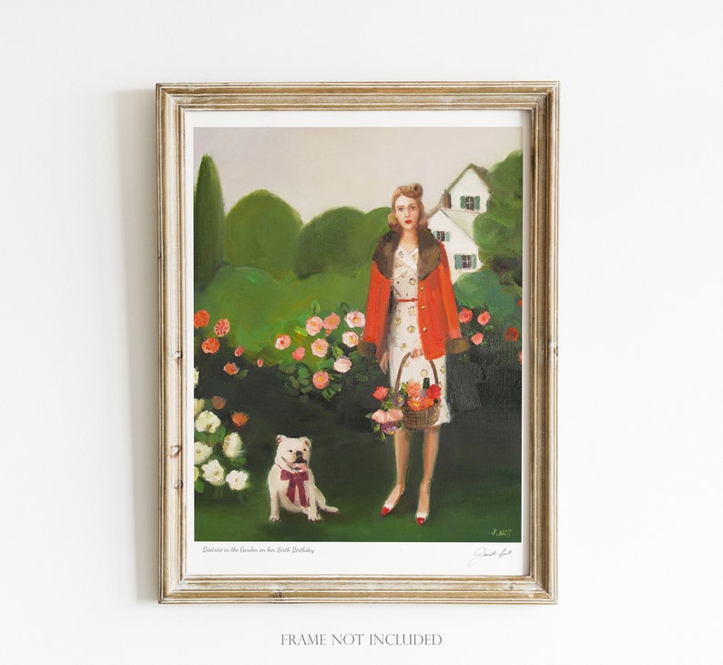 Beatrice In The Garden On Her Sixth Birthday. Art Print. Janet Hill Studio image 1