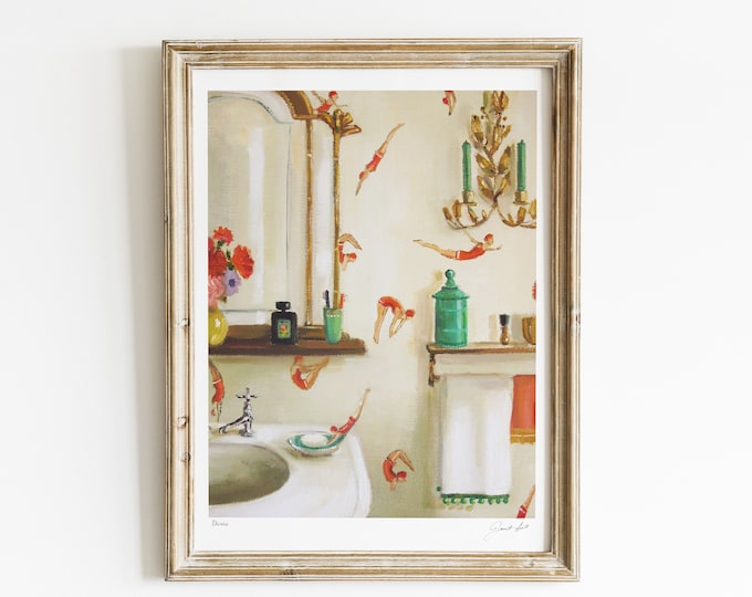 Divers. Art Print. Hill Studio Etsy
