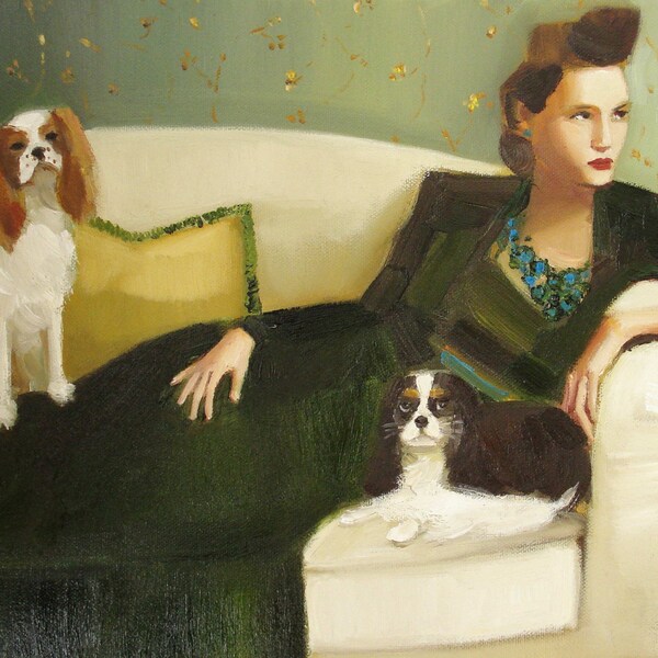 Lady Cecile And Her Spaniels- Limited Edition Print