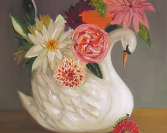 The Swan and the Caterpillar. Art Print.