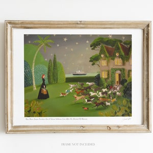 Miss Moon Was A Dog Governess. Lesson Fourteen: Give A Warm Welcome....Art Print. Janet Hill Studio image 1