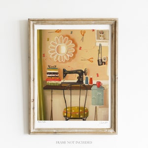 Hipster Crafter. Art Print. Janet Hill Studio image 1