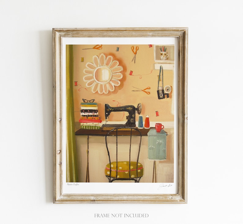 Hipster Crafter. Art Print. Janet Hill Studio image 1