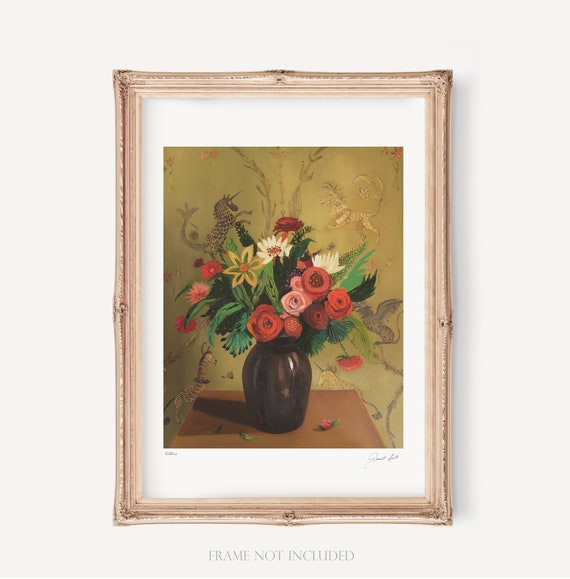 Folklore Floral Still Life Art Print Folklore Floral Still Life Art Print