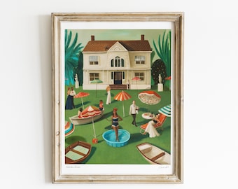 Suburban Riviera. Art Print. Janet Hill Studio