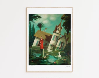 The Incredible Sinking House. Art Print. Janet Hill Studio