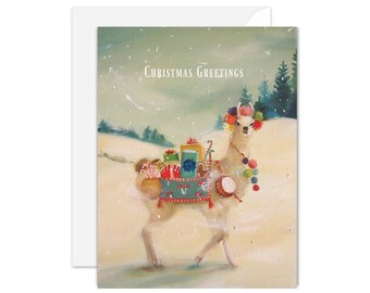 The Christmas Llama Card. SKU JH1129