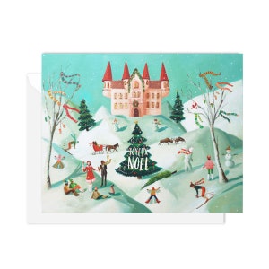 Joyeux Noel Holiday Card. Boxed Set of 8 Cards.