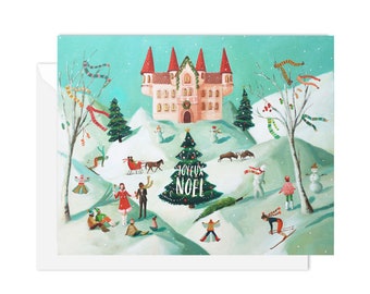 Joyeux Noel Holiday Card. Boxed Set of 8 Cards.