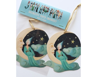 Moon Goddess Decorative Paper Ornament/ Gift Tag/ Diecut Decoration