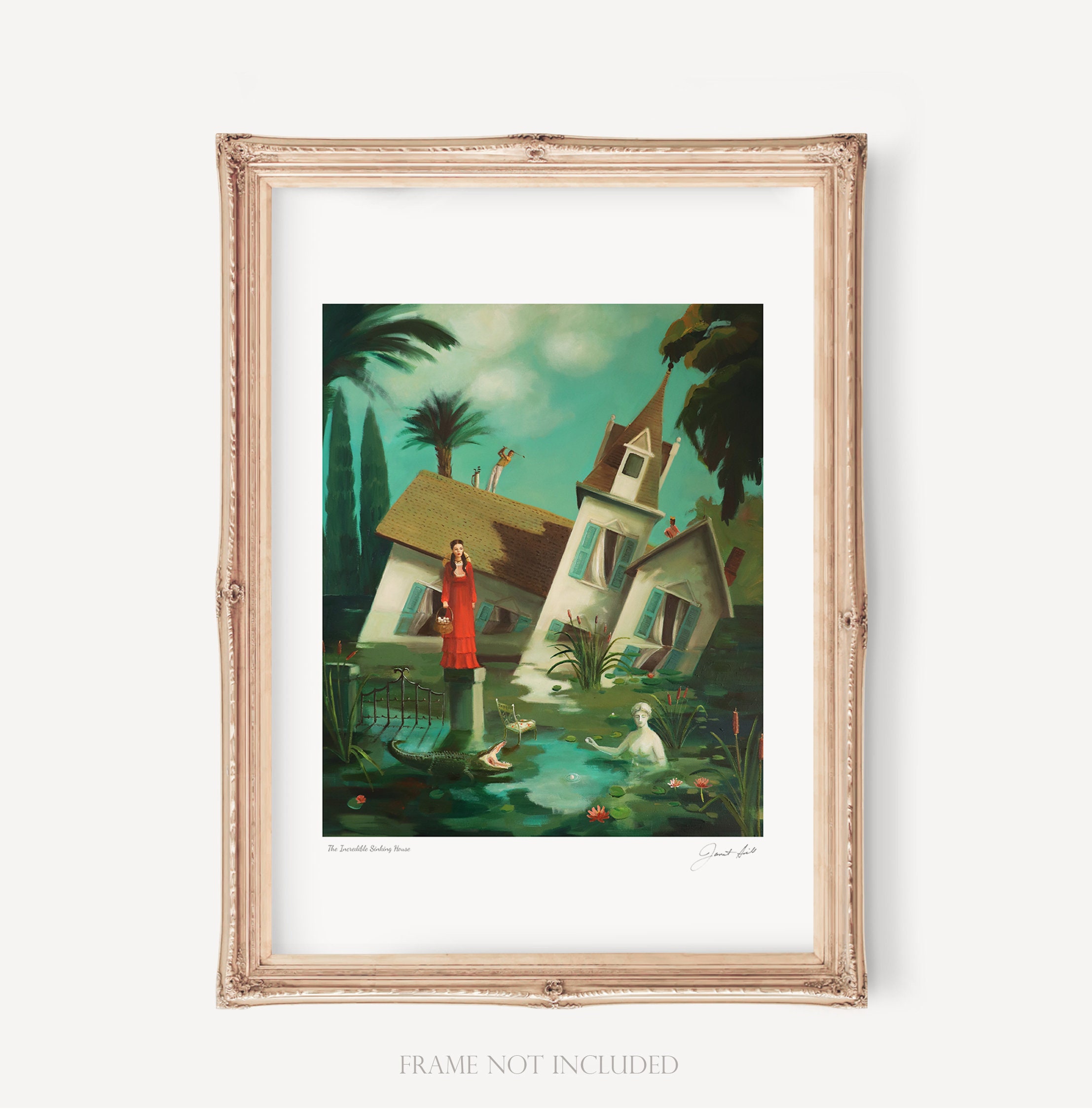 The Incredible Sinking House. Art Print. Janet Hill Studio