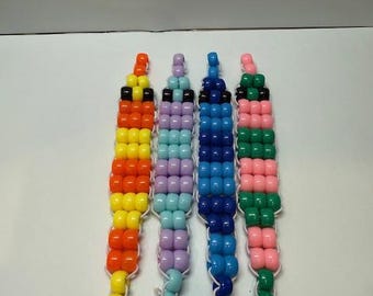 Kandi Worm Charm: Colorful Beaded Bracelet Accessory