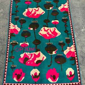 Handmade Afghan Wool Rug - 3.5x5 ft Traditional Floral Design, Vintage Tribal Carpet, Elegant Bohemian Home Decor Accent Piece, fine art rug