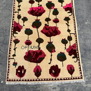 Handmade Afghan Wool Rug - 3.5x5 ft Traditional Floral Design, Elegant Vintage Area Carpet, Bohemian Home Decor, Artisan Craftsmanship
