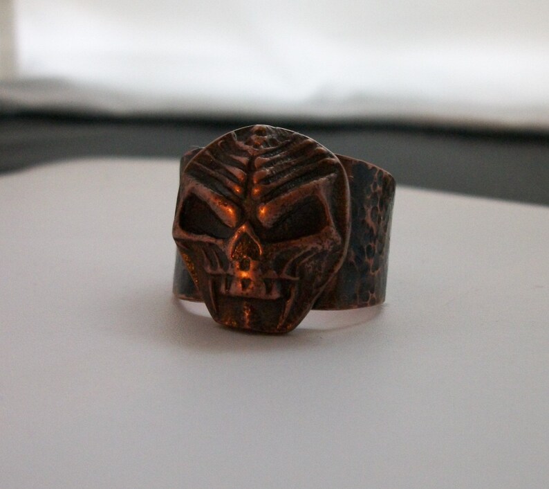 copper skull ring