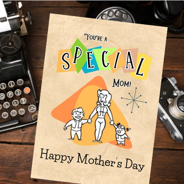 Fallout Mothers Day Card Printable Digital Download Mother's Day Card PDF 5x7 and 4x6 Portrait with Bonus