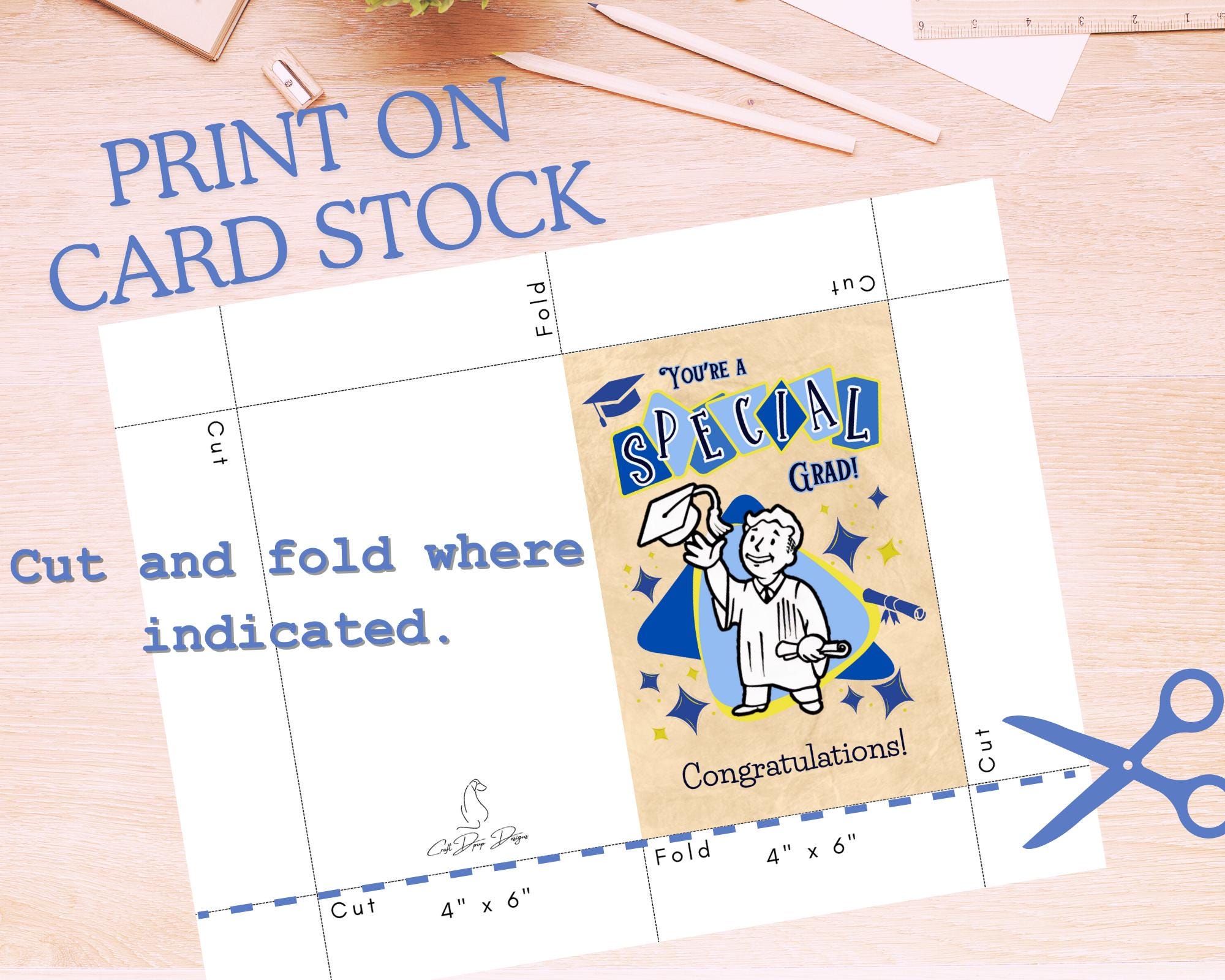 Fallout Graduation Card Printable Digital Download SPECIAL Grad Student ...