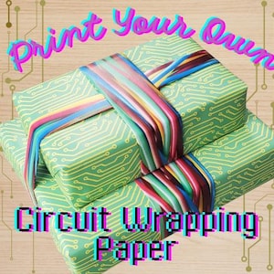 Circuit Board Printable Wrapping Paper Computer Geek Printable PDF Technology Gift Wrap Modern Tech Geek