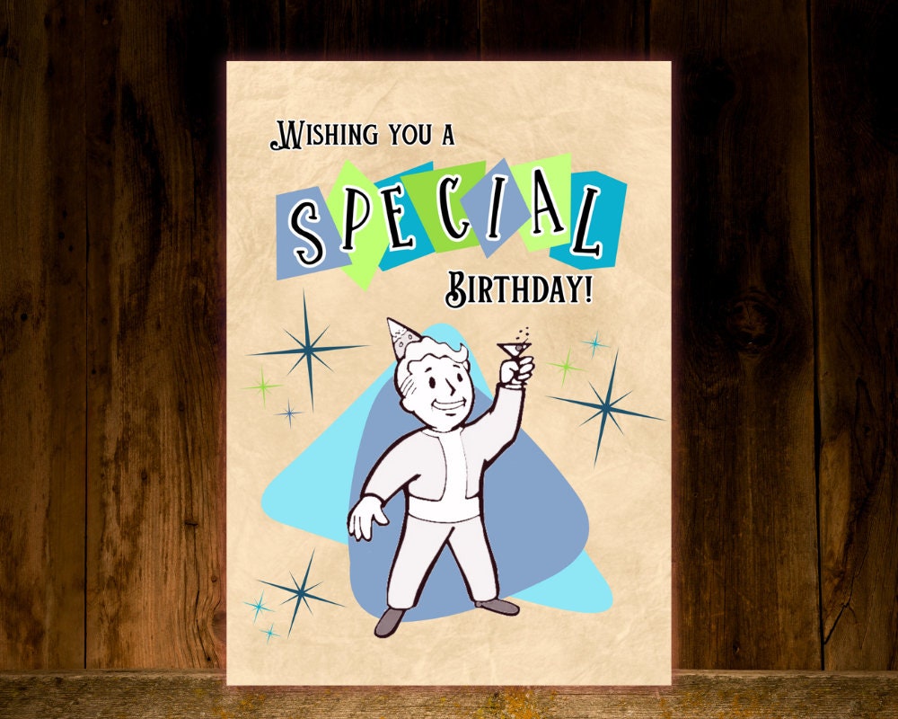 Fallout Birthday Card Printable Digital Download SPECIAL