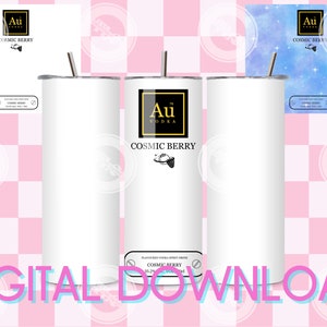 PNG digitale 20 once AU Vodka Cosmic Berry Full Wrap PNG Modello per sublimazione tumbler Fai regalo