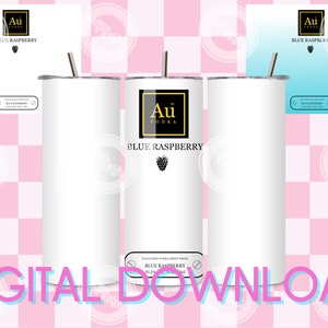 PNG digitale 20 once AU Vodka Blue Raspberry PNG Modello per sublimazione Fai regalo