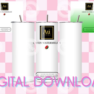 PNG digitale 20 once AU Vodka Anguria Modello PNG completo per la sublimazione del bicchiere Fai un regalo