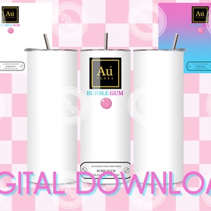 PNG digitale 20 once AU Vodka Bubblegum Full Wrap PNG Modello per sublimazione tumbler Fai regalo