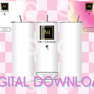 PNG digitale 20 once AU Vodka Fruit Punch Full Wrap PNG Modello per la sublimazione del bicchiere Fai regalo
