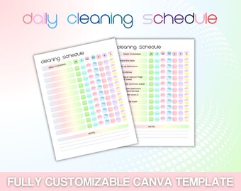 Daily Cleaning Schedule | Daily Cleaning Checklist | Cleaning Planner | To Do List | Decluttering | ADHD Friendly Daily Chore Checklist