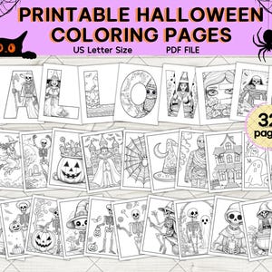 Halloween Coloring Pages | Printable Halloween Coloring Pages | Spooky Halloween Coloring | Coloring for Kids | Skeleton Coloring Pages