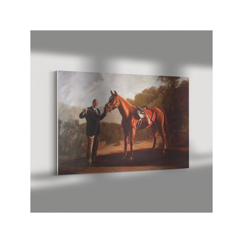 Tony Soprano & Pieohmy Wall Art Canvas, Tony With A Horse Painting