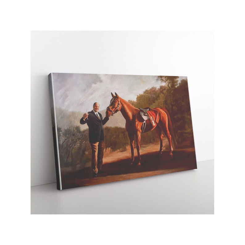 Tony Soprano & Pieohmy Wall Art Canvas, Tony With A Horse Painting