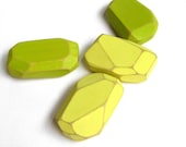 Modern Geometric Magnets, Faceted Wood Magnet Set, Bright Decor, Lemon Lime Citrus Decor, Wood Gems, Modern Office or Home, Made to Order