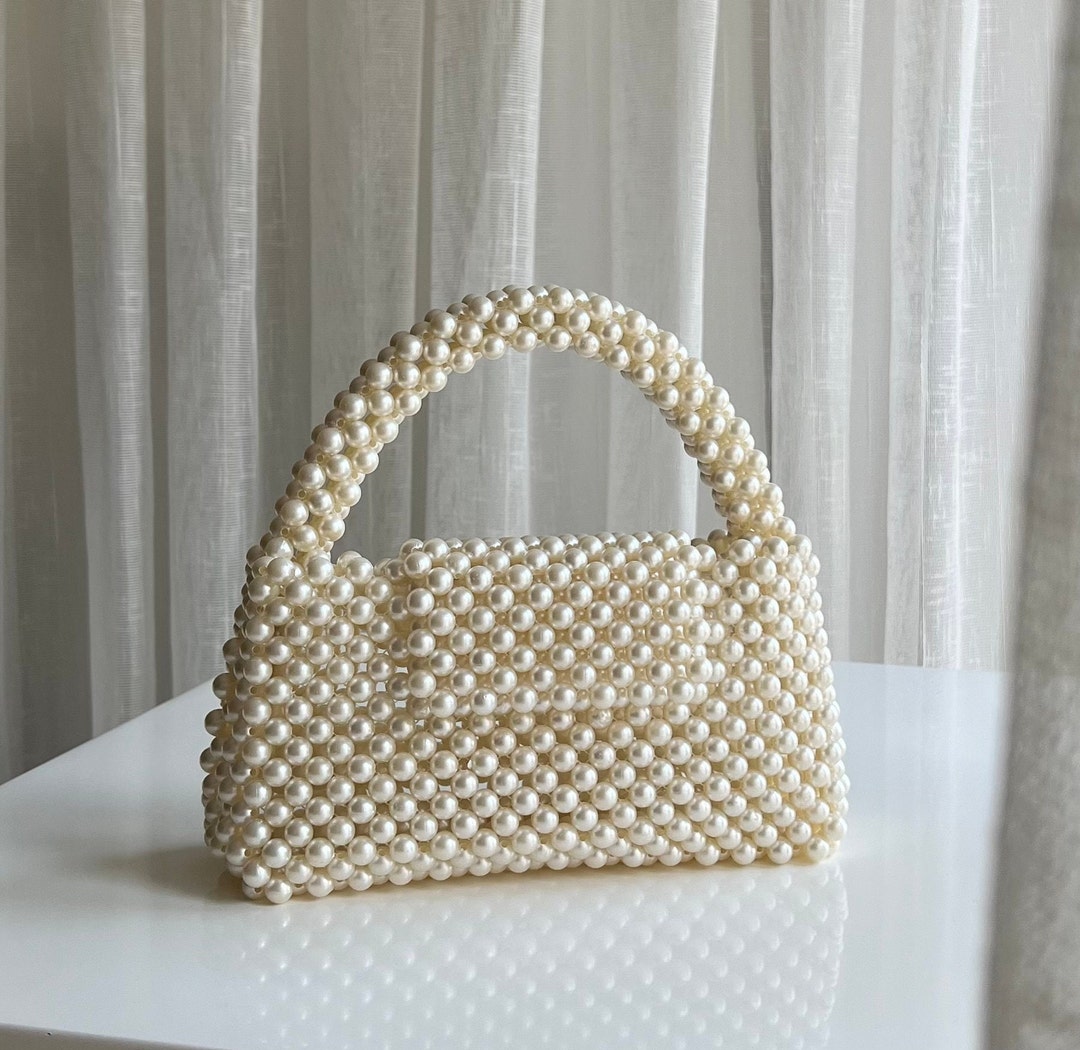 SHESRA Luxury Pearl Purses Shoulder Bag For Women Pearl Bag Handmade Bags Women's Crossbody Beaded Clutch Evening Bag Wedding Party Bridal Party Gifts 68