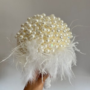 Pearl Beaded Bridal Bouquet, Ivory Pearl Bouquet, Bridesmaid Bouquets, White Bridal Bouquet, Jeweled Bridal Bouquet, Pearl Bride Bouquet