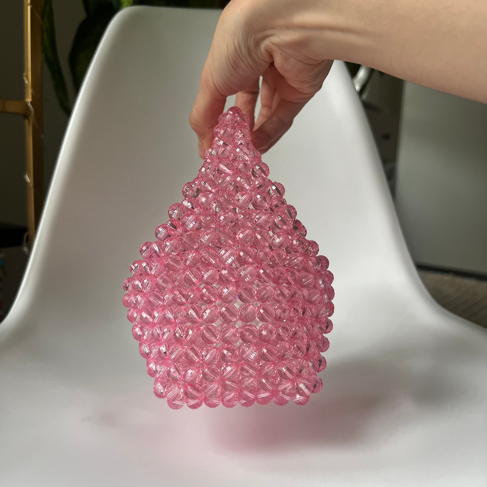 Pink Crystal Lace Detail Bag